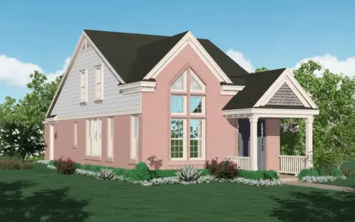 Traditional house plans 6-154 - front exterior, 1,593 sq ft, 3 bed, 2 bath house plans | Monster House Plans