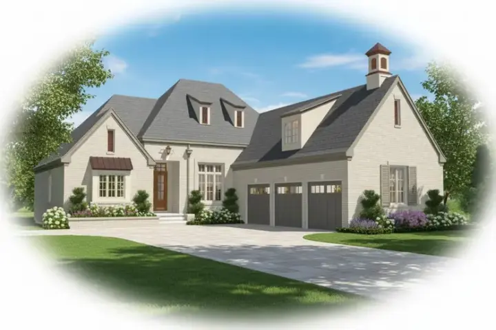 French Country house plans 6-1554 - front exterior, 4,192 sq ft, 3 bed, 4 bath house plans | Monster House Plans