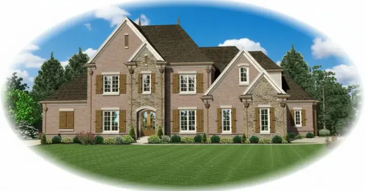 European house plans 6-1556 - front exterior, 4,311 sq ft, 3 bed, 4 bath house plans | Monster House Plans