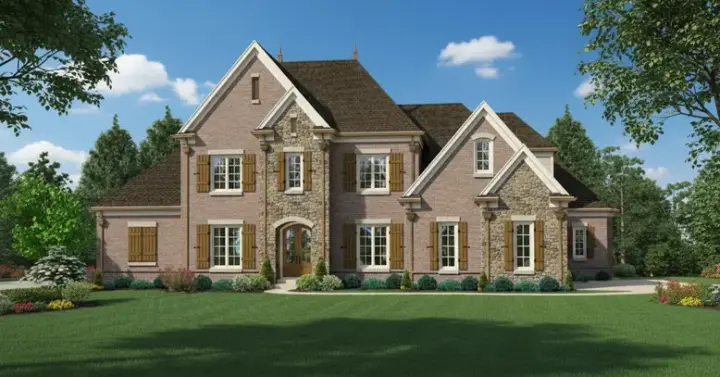 European house plans 6-1557 - front exterior, 3,658 sq ft, 3 bed, 4 bath house plans | Monster House Plans