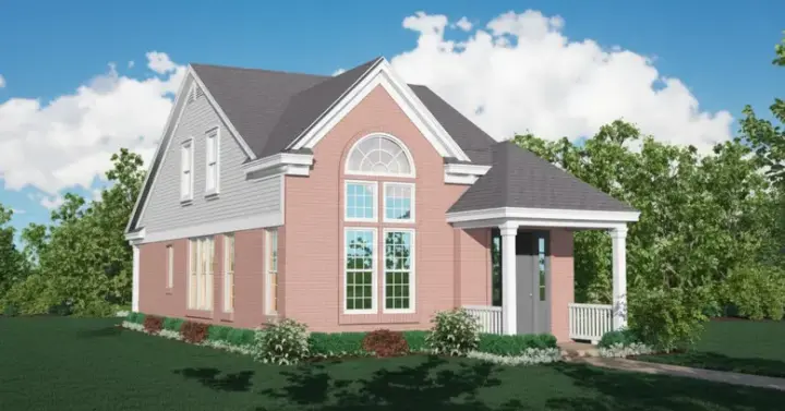 Traditional house plans 6-156 - front exterior, 1,593 sq ft, 3 bed, 2 bath house plans | Monster House Plans