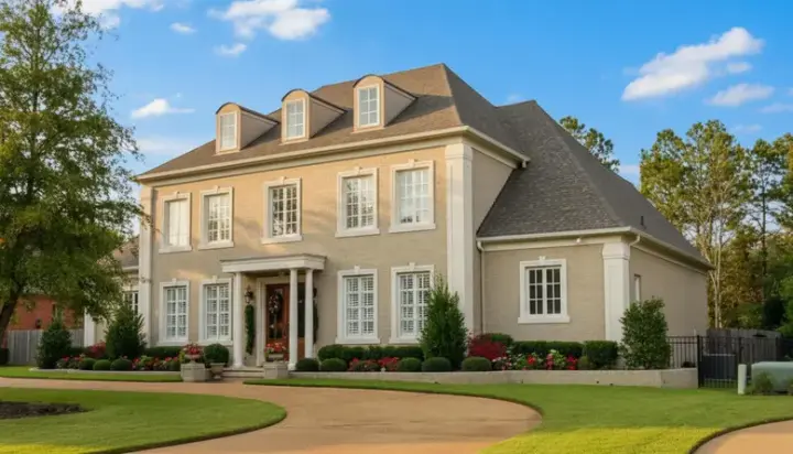 Southern Colonial house plans 6-1564 - front exterior, 5,352 sq ft, 5 bed, 3 bath house plans | Monster House Plans