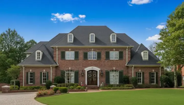 French Country house plans 6-1565 - front exterior, 4,323 sq ft, 4 bed, 3 bath house plans | Monster House Plans