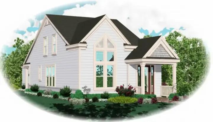 Traditional house plans 6-157 - front exterior, 1,798 sq ft, 4 bed, 2 bath house plans | Monster House Plans