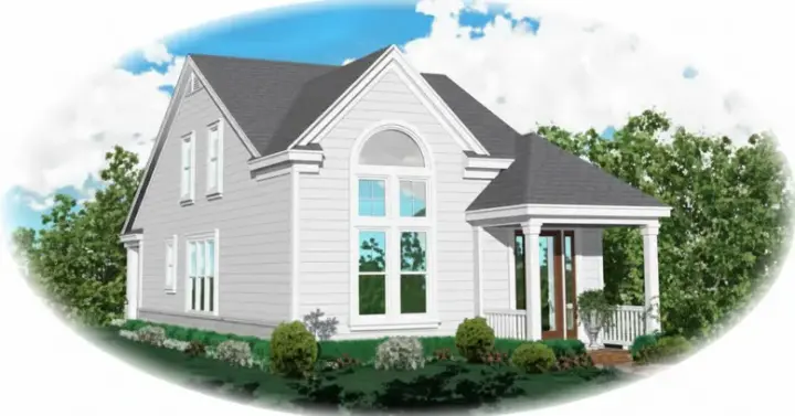 Traditional house plans 6-158 - front exterior, 1,799 sq ft, 4 bed, 2 bath house plans | Monster House Plans
