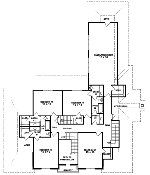 Upper/Second Floor Plan: 6-1586