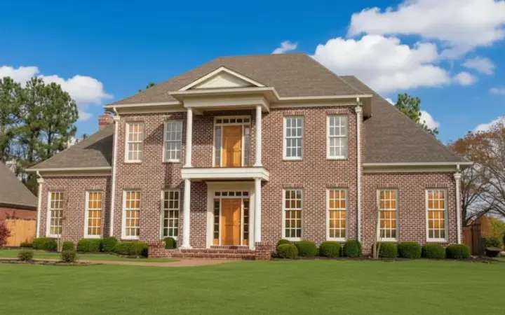 Southern Colonial house plans 6-1590 - front exterior, 5,693 sq ft, 5 bed, 4 bath house plans | Monster House Plans