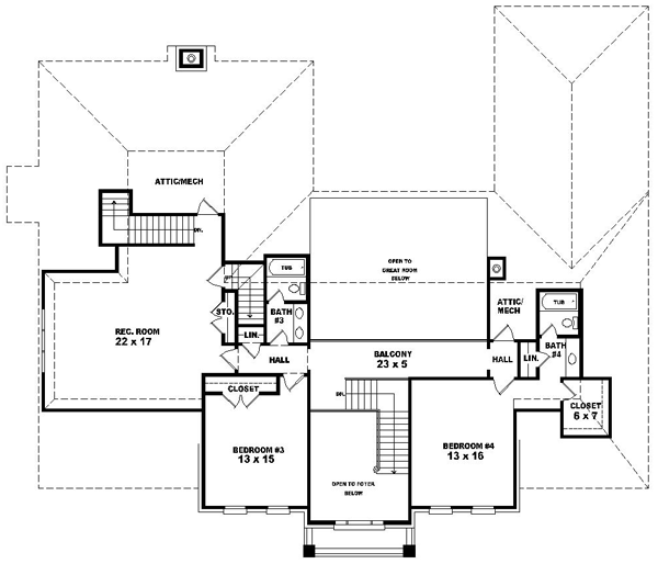 Upper/Second Floor Plan: 6-1597