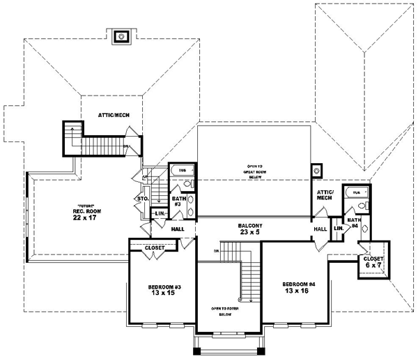 Upper/Second Floor Plan: 6-1598