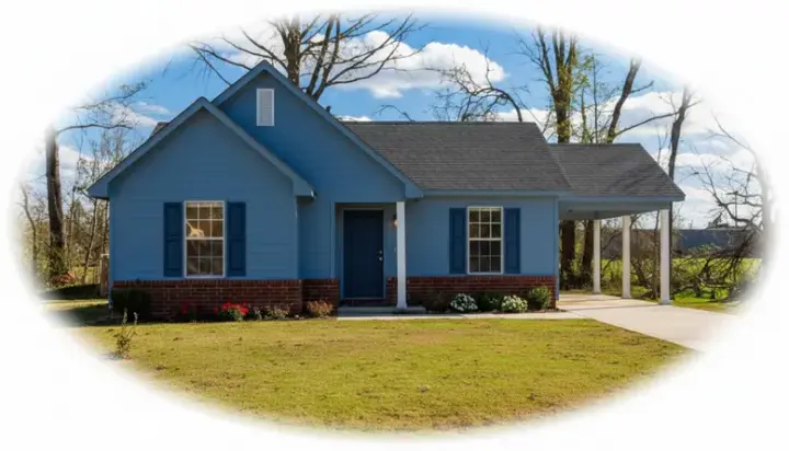 Ranch house plans 6-1603 - front exterior, 882 sq ft, 2 bed, 1 bath house plans | Monster House Plans