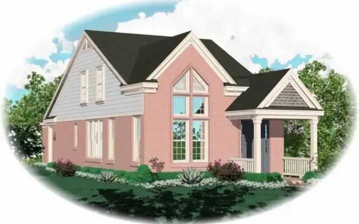 Traditional house plans 6-161 - front exterior, 1,830 sq ft, 4 bed, 2 bath house plans | Monster House Plans
