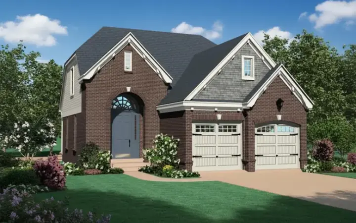 European house plans 6-1616 - front exterior, 1,695 sq ft, 3 bed, 2 bath house plans | Monster House Plans