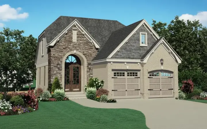 European house plans 6-1617 - front exterior, 1,695 sq ft, 3 bed, 2 bath house plans | Monster House Plans