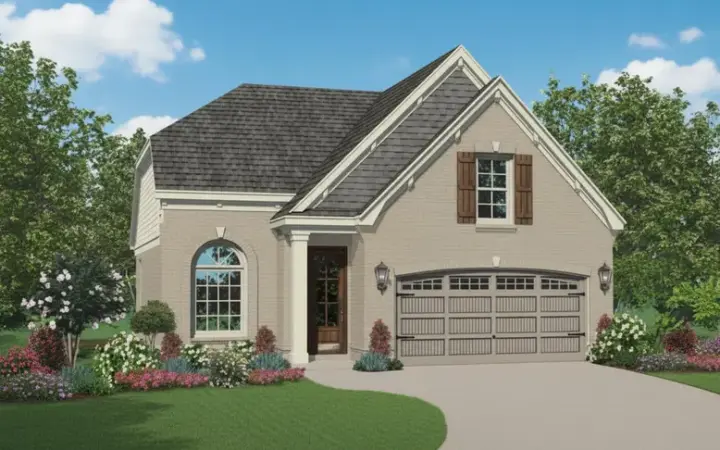 European house plans 6-1618 - front exterior, 1,585 sq ft, 3 bed, 2 bath house plans | Monster House Plans