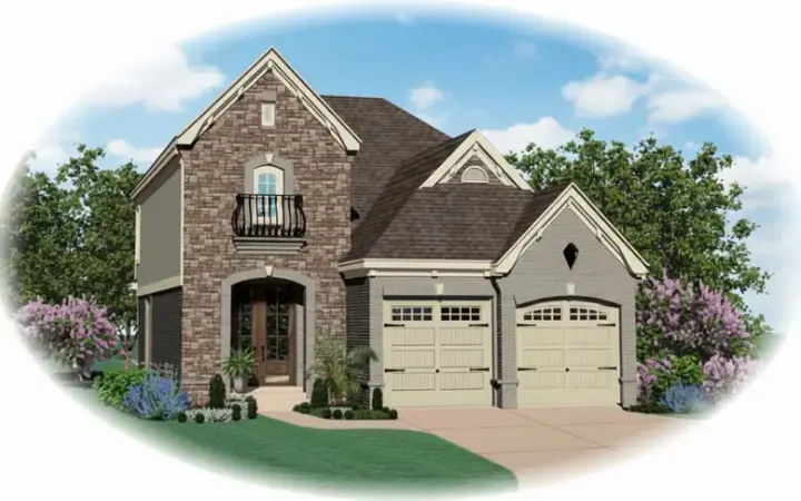 French Country house plans 6-1620 - front exterior, 1,714 sq ft, 4 bed, 2 bath house plans | Monster House Plans