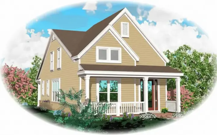Country house plans 6-1636 - front exterior, 1,912 sq ft, 3 bed, 2 bath house plans | Monster House Plans