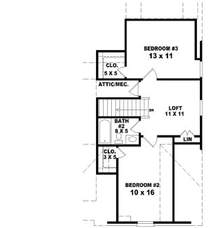 Upper/Second Floor Plan: 6-1643