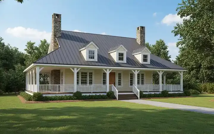 Coastal house plans 6-1661 - front exterior, 2,585 sq ft, 3 bed, 2 bath house plans | Monster House Plans