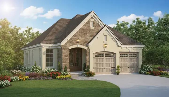 European house plans 6-1664 - front exterior, 1,411 sq ft, 3 bed, 2 bath house plans | Monster House Plans