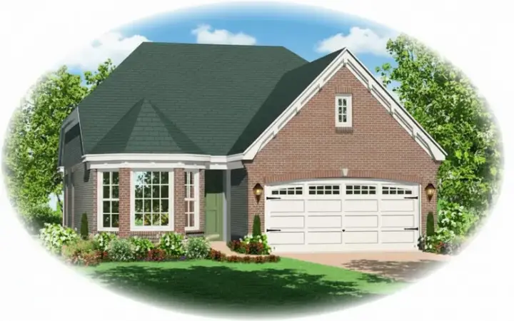 Traditional house plans 6-1671 - front exterior, 1,455 sq ft, 3 bed, 2 bath house plans | Monster House Plans