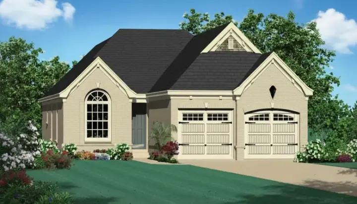 European house plans 6-1672 - front exterior, 1,514 sq ft, 3 bed, 2 bath house plans | Monster House Plans