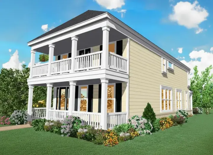 Plantation house plans 6-1679 - front exterior, 2,925 sq ft, 3 bed, 2 bath house plans | Monster House Plans