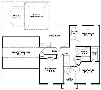 Upper/Second Floor Plan: 6-1680