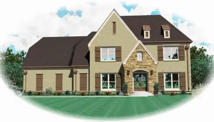 European house plans 6-1698 - front exterior, 2,976 sq ft, 4 bed, 3 bath house plans | Monster House Plans