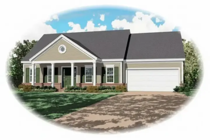 Southern house plans 6-171 - front exterior, 2,181 sq ft, 3 bed, 2 bath house plans | Monster House Plans