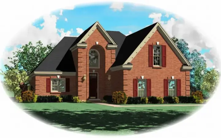 European house plans 6-1714 - front exterior, 2,200 sq ft, 3 bed, 3 bath house plans | Monster House Plans