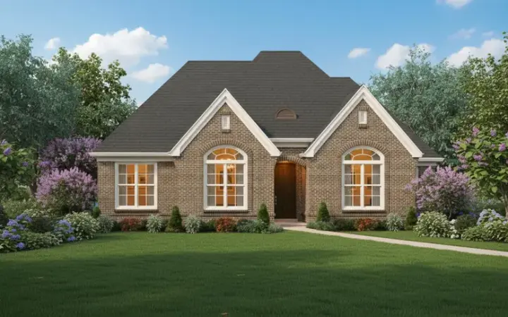 European house plans 6-1716 - front exterior, 1,686 sq ft, 3 bed, 2 bath house plans | Monster House Plans