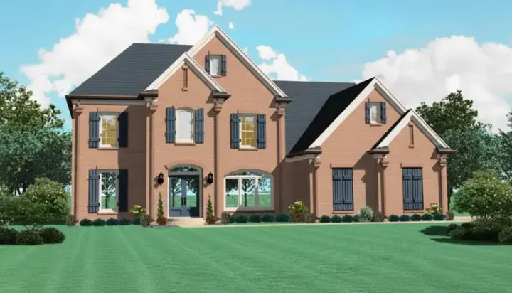 European house plans 6-1721 - front exterior, 3,096 sq ft, 4 bed, 2 bath house plans | Monster House Plans