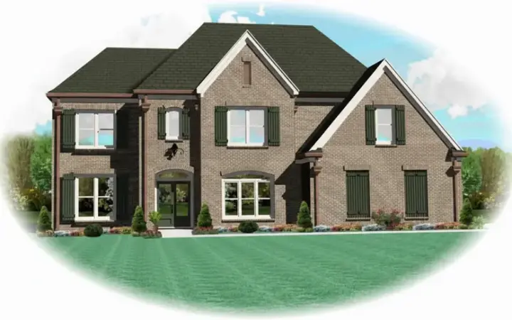 European house plans 6-1722 - front exterior, 3,188 sq ft, 4 bed, 2 bath house plans | Monster House Plans