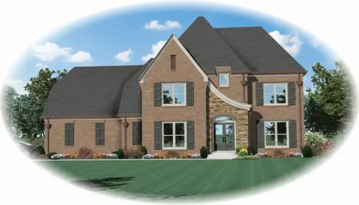 European house plans 6-1728 - front exterior, 3,069 sq ft, 4 bed, 2 bath house plans | Monster House Plans