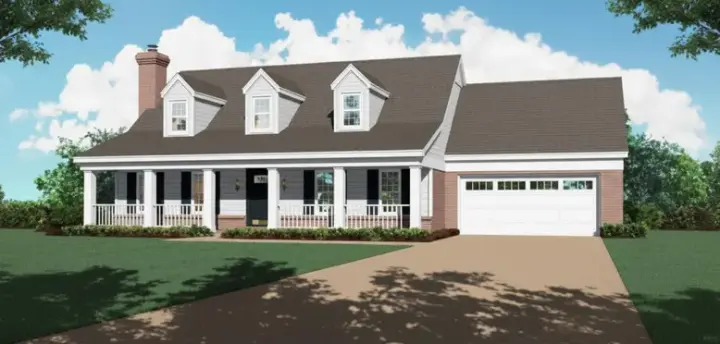 Country house plans 6-173 - front exterior, 1,757 sq ft, 3 bed, 2 bath house plans | Monster House Plans