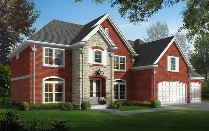 Traditional house plans 6-1742 - front exterior, 2,633 sq ft, 4 bed, 2 bath house plans | Monster House Plans