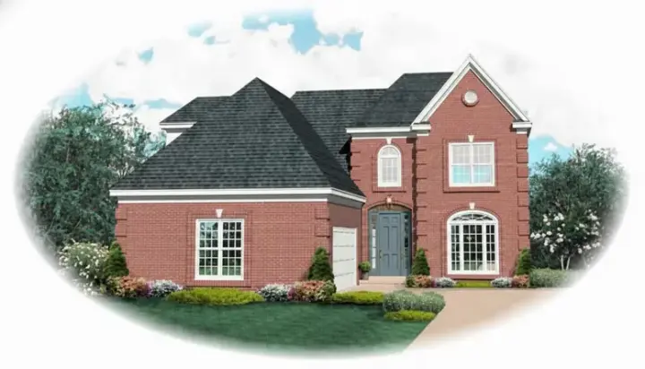 European house plans 6-1745 - front exterior, 2,881 sq ft, 3 bed, 2 bath house plans | Monster House Plans