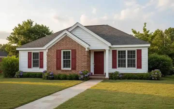 Traditional house plans 6-176 - front exterior, 1,145 sq ft, 3 bed, 2 bath house plans | Monster House Plans