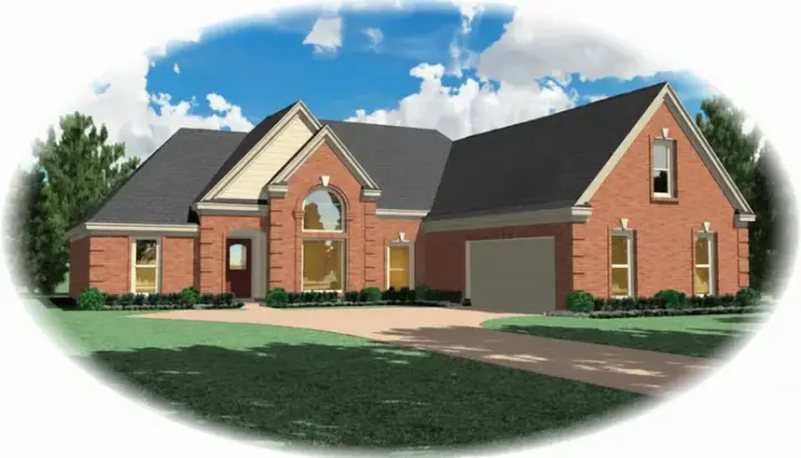 European house plans 6-1761 - front exterior, 1,919 sq ft, 3 bed, 2 bath house plans | Monster House Plans