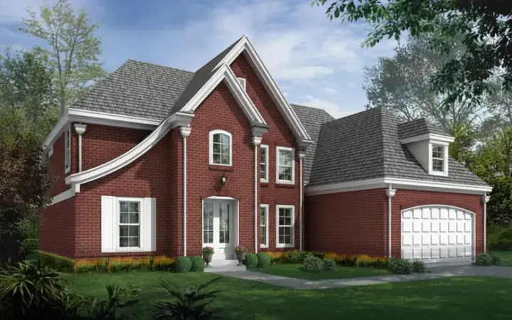 European house plans 6-1786 - front exterior, 2,655 sq ft, 3 bed, 2 bath house plans | Monster House Plans