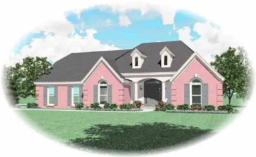 European house plans 6-1795 - front exterior, 2,509 sq ft, 3 bed, 2 bath house plans | Monster House Plans