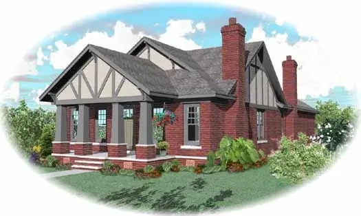 Bungalow house plans 6-1798 - front exterior, 2,351 sq ft, 3 bed, 2 bath house plans | Monster House Plans