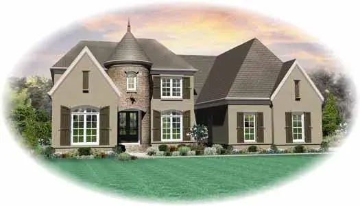 European house plans 6-1811 - front exterior, 3,349 sq ft, 5 bed, 4 bath house plans | Monster House Plans