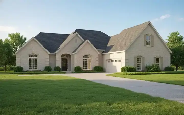 European house plans 6-1827 - front exterior, 3,500 sq ft, 4 bed, 3 bath house plans | Monster House Plans
