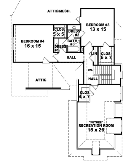Upper/Second Floor Plan: 6-1833