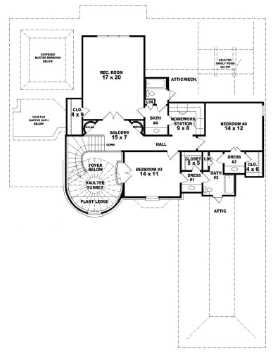 Upper/Second Floor Plan:6-1834