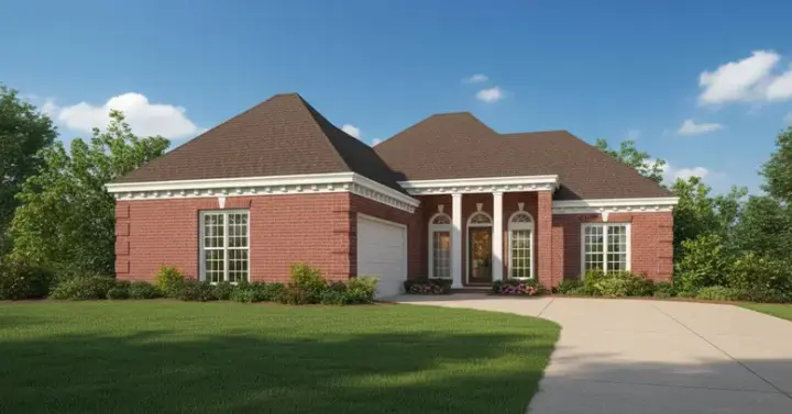 Ranch house plans 6-185 - front exterior, 1,234 sq ft, 3 bed, 2 bath house plans | Monster House Plans