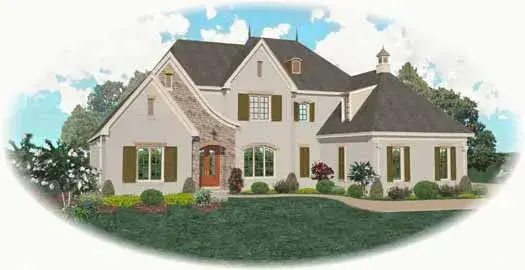 French Country house plans 6-1861 - front exterior, 5,662 sq ft, 4 bed, 3 bath house plans | Monster House Plans