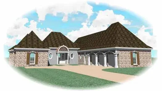 European house plans 6-1878 - front exterior, 4,411 sq ft, 4 bed, 5 bath house plans | Monster House Plans