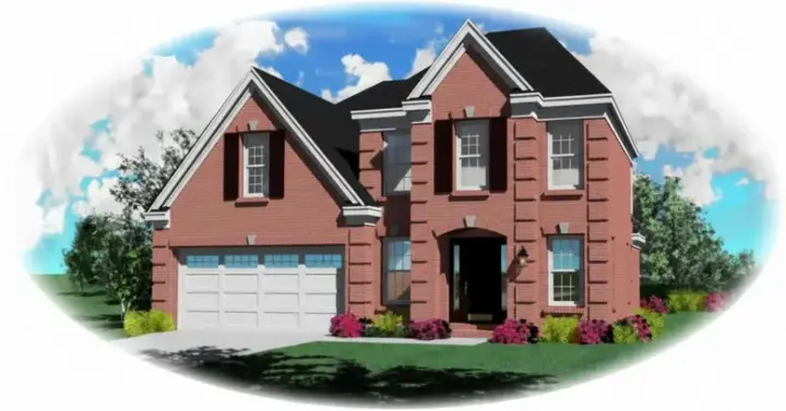 European house plans 6-188 - front exterior, 2,189 sq ft, 3 bed, 2 bath house plans | Monster House Plans